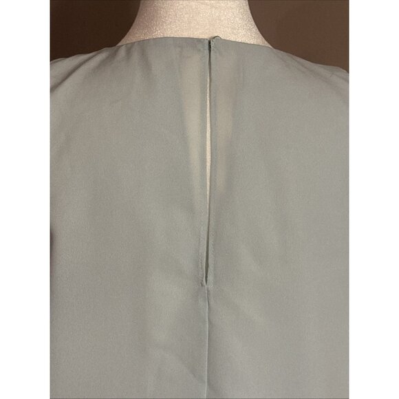 J.Crew J Crew Light Blue Sleeveless Tiered Blouse Back Keyhole Pleated Sz 0 - Picture 5 of 9